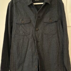 Lightweight Gray Shirt Jacket with Relaxed Fit